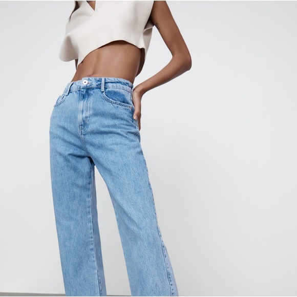 Zara HIGH RISE STRAIGHT JEANS - Picture 6 of 8